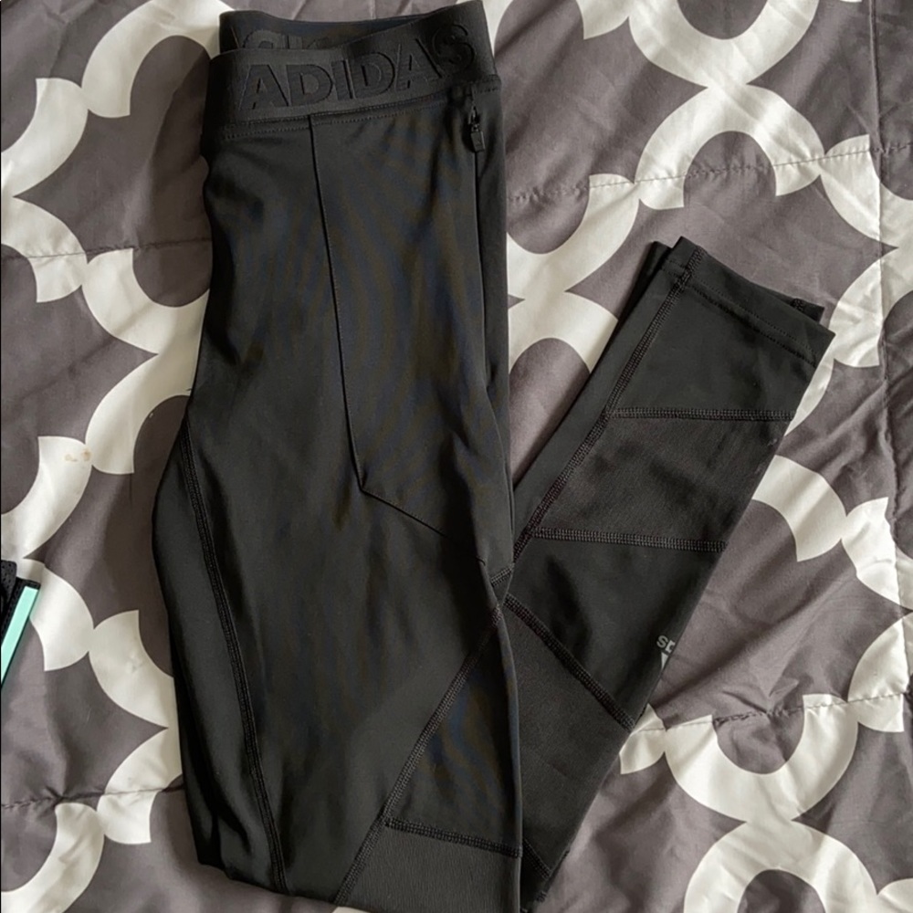ADIDAS alpha skin black mesh tights leggings S
